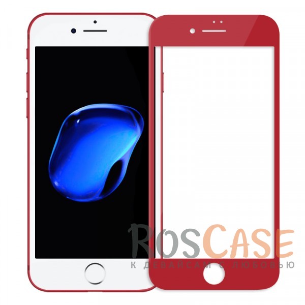 Фото Красный Объемное защитное стекло Nillkin 3D на весь экран с олеофобным покрытием "анти-отпечатки" для  Apple iPhone 7 plus / 8 plus (5.5")