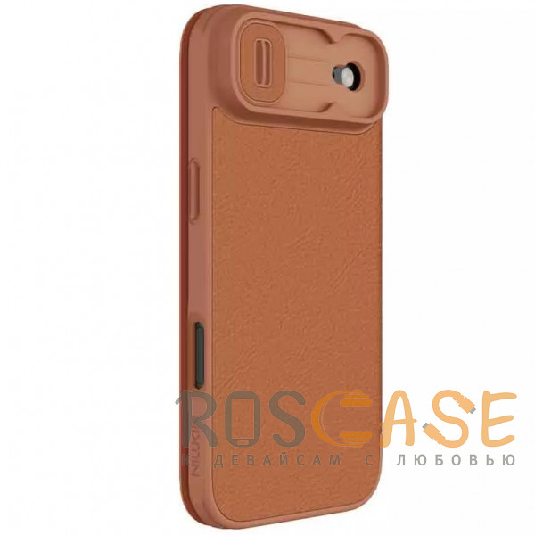 Изображение Коричневый Nillkin Qin PRO | Чехол-книжка из Premium экокожи с защитой камеры для iPhone 17 Air