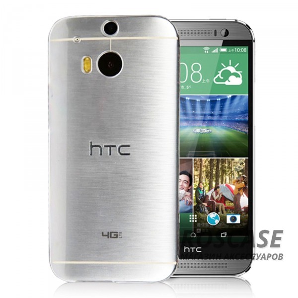 Фото Бесцветный (прозрачный) Ультратонкий силиконовый чехол для HTC New One 2 / M8