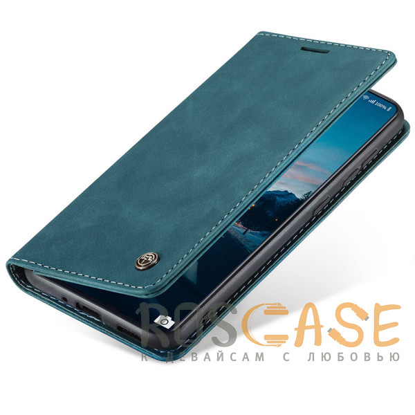 Фотография Синий Alcantara Book | Кожаный чехол книжка из Premium экокожи для Samsung Galaxy A51