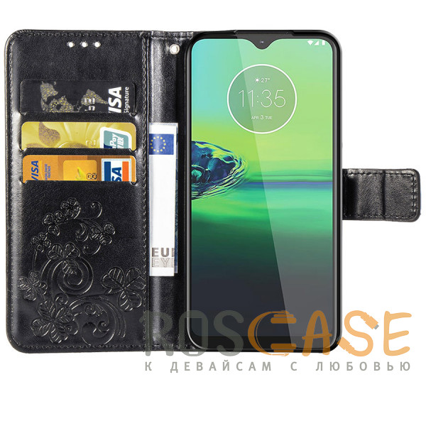 Фотография Черный Чехол-книжка с узорами на магнитной застёжке для Xiaomi Poco M5 4G / Poco M4 5G