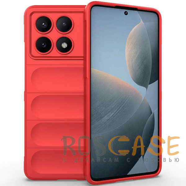 Фото Красный Flex Silicone | Противоударный чехол для Xiaomi Poco X6 Pro 5G / Redmi K70E с защитой камеры и микрофиброй