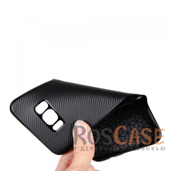 Фото Черный Матовый чехол для Samsung G950 Galaxy S8 с текстурированной поверхностью под карбон