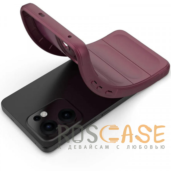 Фотография Бордовый Flex Silicone | Противоударный чехол для Xiaomi Redmi Turbo 4 с защитой камеры и микрофиброй