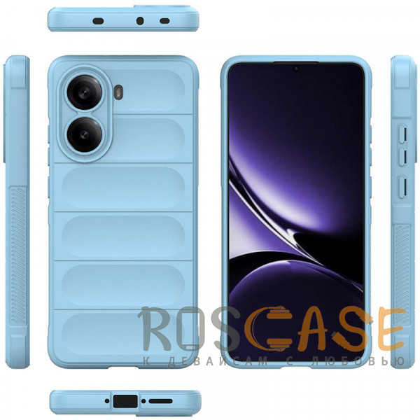 Фото Голубой Flex Silicone | Противоударный чехол для Xiaomi Redmi Turbo 4 с защитой камеры и микрофиброй