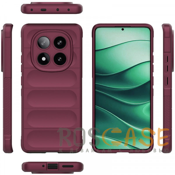 Фото Бордовый Flex Silicone | Противоударный чехол для Xiaomi Redmi Note 14 Pro 4G с защитой камеры и микрофиброй
