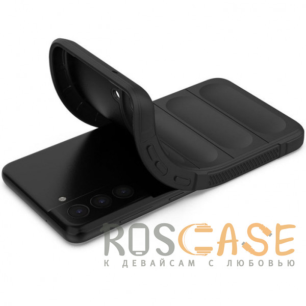 Фотография Черный Flex Silicone | Противоударный чехол для Samsung Galaxy S21 FE с защитой камеры и микрофиброй
