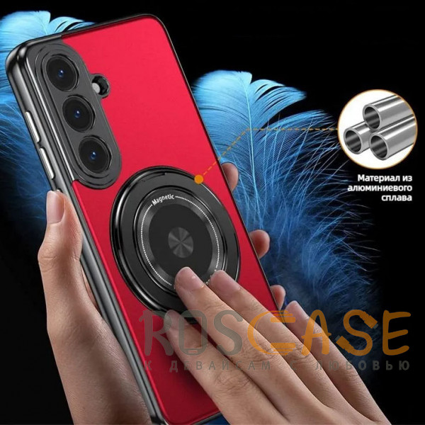 Фотография Красный Чехол с кольцом Magsafe и алюминиевой вставкой для Samsung Galaxy S26 Plus