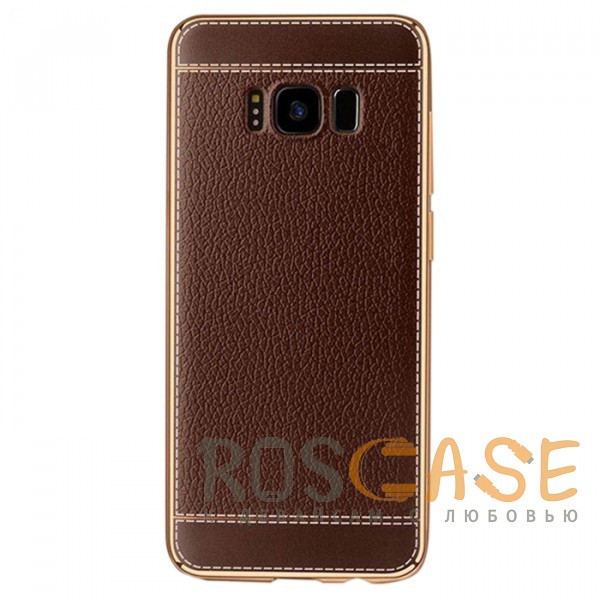 Фотография Темно-коричневый Чехол для Samsung G955 Galaxy S8 Plus с текстурой кожи