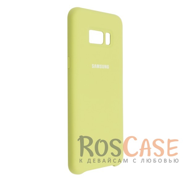 Фото Лайм / Lime Оригинальный силиконовый чехол Silicone Cover для Samsung G955 Galaxy S8 Plus | Матовая софт-тач поверхность из мягкого микроволокна для защиты от падений (реплика)