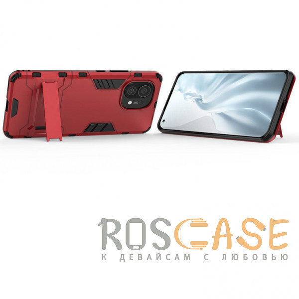 Изображение Красный Transformer | Противоударный чехол-подставка для Xiaomi Mi 11 с мощной защитой корпуса