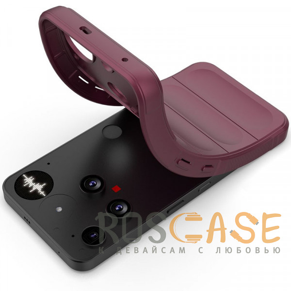 Фотография Бордовый Flex Silicone | Противоударный чехол для Nothing Phone 3 с защитой камеры и микрофиброй