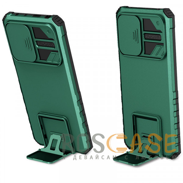 Фотография Зеленый CamShield Holder | Противоударный чехол-подставка для Xiaomi Redmi Note 12 5G / Poco X5 с защитой камеры