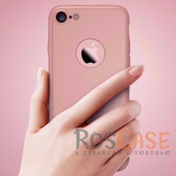 Фотография Rose Gold iPaky 360° | Комплект чехол + стекло для Apple iPhone 6/6s (4.7") (полная защита корпуса и экрана)
