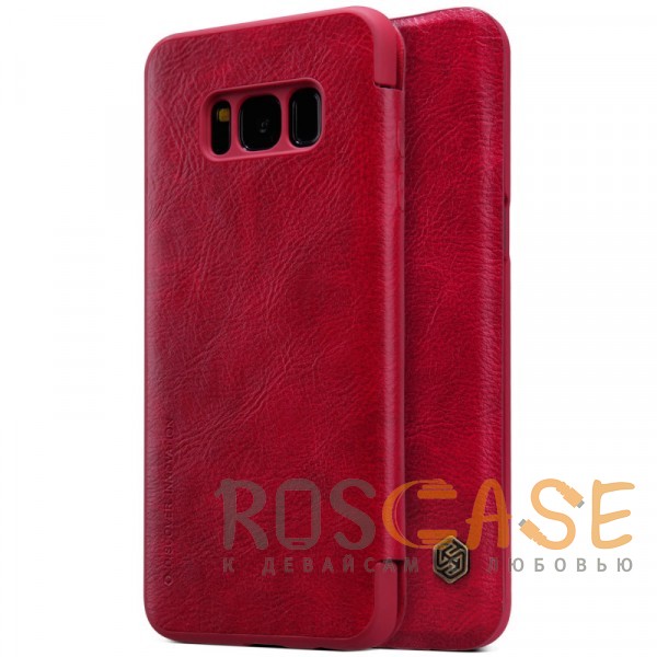 Фото Красный Nillkin Qin натур. кожа | Чехол-книжка для Samsung G955 Galaxy S8 Plus