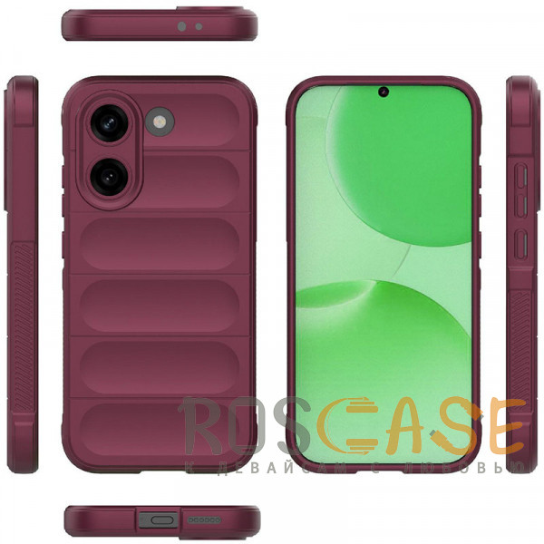 Фото Бордовый Flex Silicone | Противоударный чехол для Poco X8 Pro / Xiaomi Turbo 5 с защитой камеры