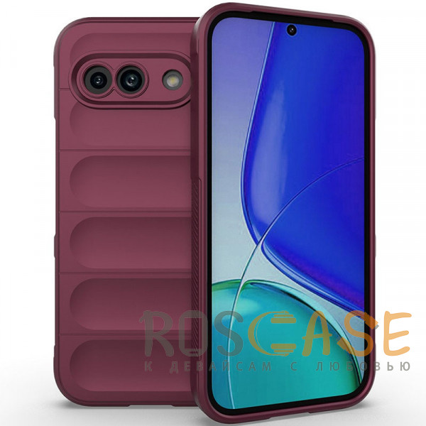 Фото Бордовый Flex Silicone | Противоударный чехол для Google Pixel 9a с защитой камеры и микрофиброй