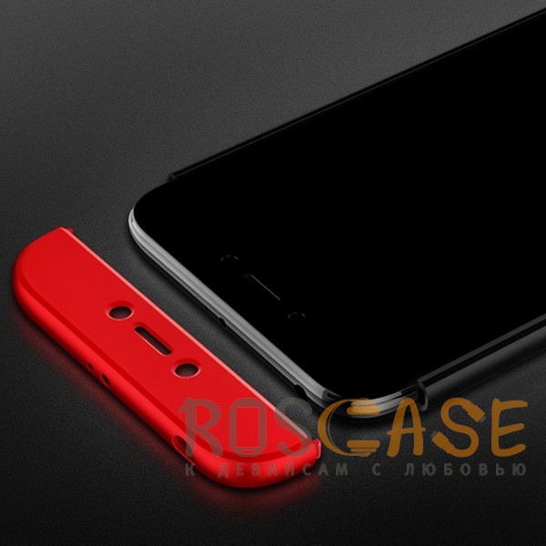Фотография Черный / Красный GKK LikGus 360° | Двухсторонний чехол для Xiaomi Redmi 5A с защитными вставками