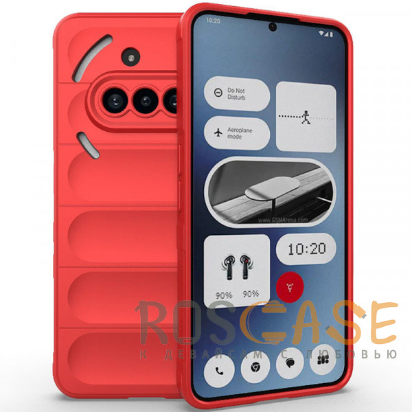 Фото Красный Flex Silicone | Противоударный чехол для Nothing Phone 3a с защитой камеры и микрофиброй