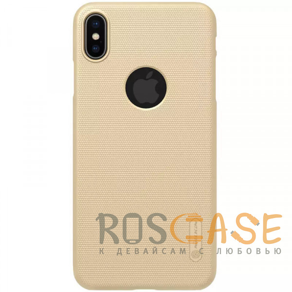 Фото Золотой Nillkin Super Frosted Shield | Матовый пластиковый чехол для iPhone XS Max с отверстием под лого
