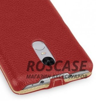 Фото Красный / Red TETDED натур. кожа | Чехол-флип для Xiaomi Redmi Note 3 / Redmi Note 3 Pro