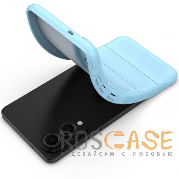 Фотография Голубой Flex Silicone | Противоударный чехол для Samsung Galaxy S25 Edge с защитой камеры и микрофиброй