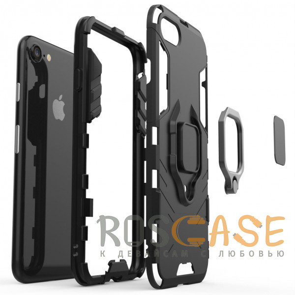Фото Черный Transformer Ring | Противоударный чехол под магнитный держатель для iPhone 7 / 8 / SE (2020)
