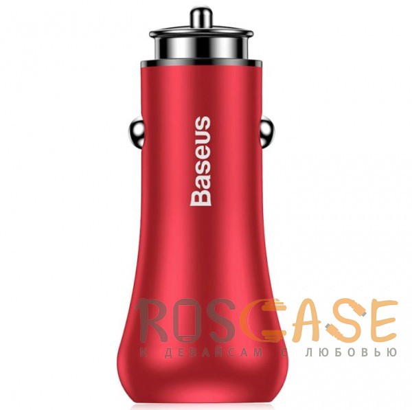 Фото Красный Baseus Gentry | Автомобильное зарядное устройство на 2 USB с функцией быстрой зарядки