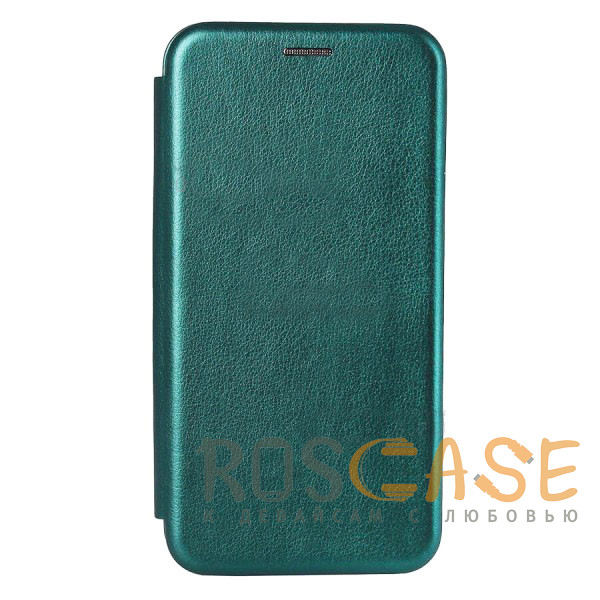Фотография Темно-зеленый Open Color | Кожаный чехол-книжка для Samsung Galaxy A51 с функцией подставки и магнитом