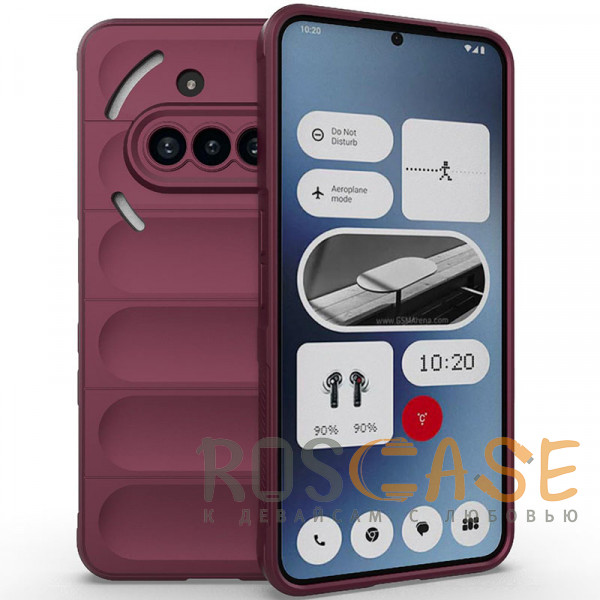 Фото Бордовый Flex Silicone | Противоударный чехол для Nothing Phone 3a с защитой камеры и микрофиброй