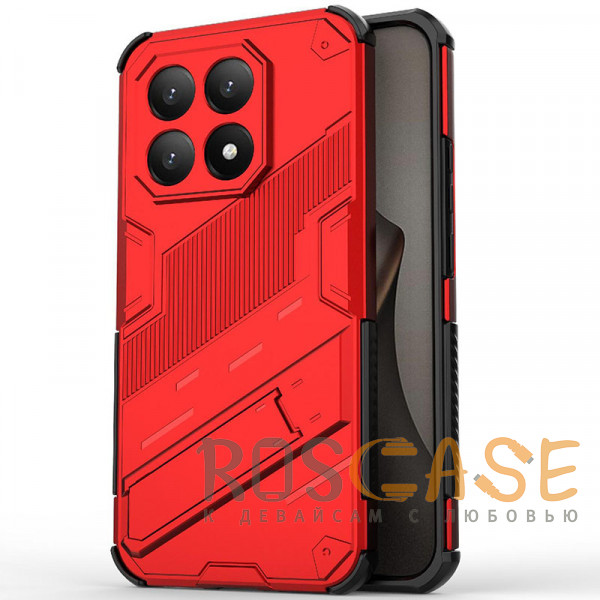 Фото Красный Megatron | Противоударный чехол-подставка для Xiaomi Mi 15T с защитой камеры