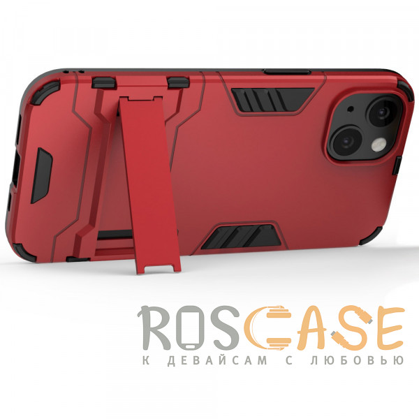 Фото Красный Transformer | Противоударный чехол-подставка для iPhone 13 Mini с мощной защитой корпуса