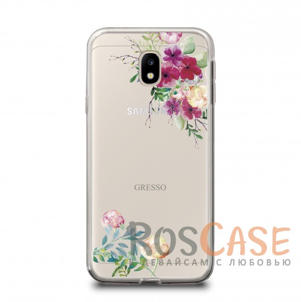 

Прозрачный силиконовый чехол Gresso с нежным цветочным принтом для Samsung J330 Galaxy J3 (2017) (Нежные бутоны)
