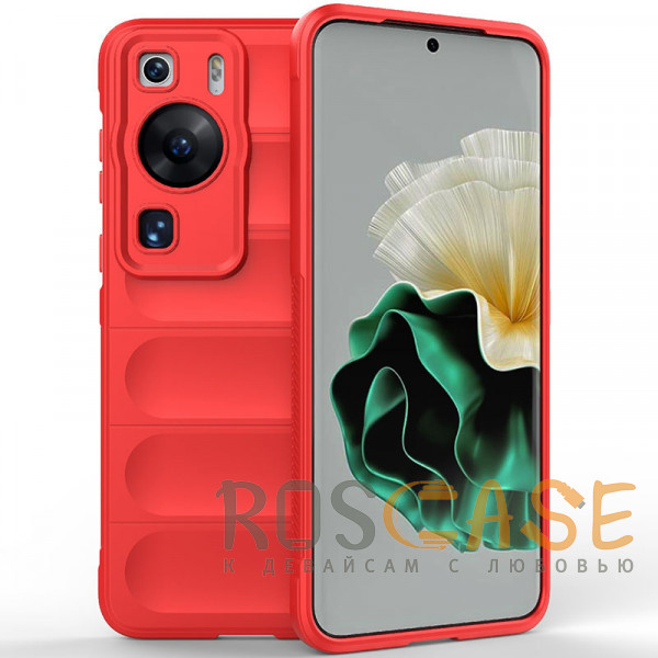 Фото Красный Flex Silicone | Противоударный чехол для Huawei P60 / P60 Pro с защитой камеры и микрофиброй