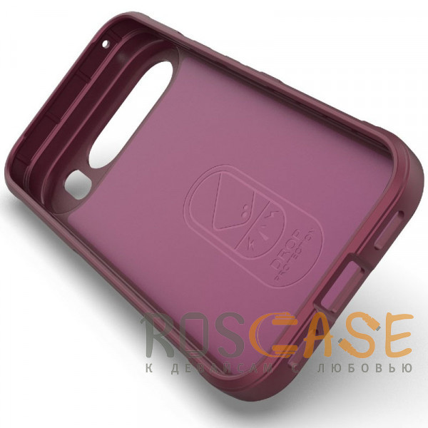 Изображение Бордовый Flex Silicone | Противоударный чехол для Google Pixel 10 / 10 Pro с защитой камеры и микрофиброй