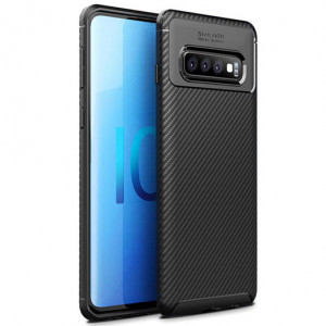 Силиконовый матовый чехол с текстурой Карбон для Samsung Galaxy S10e