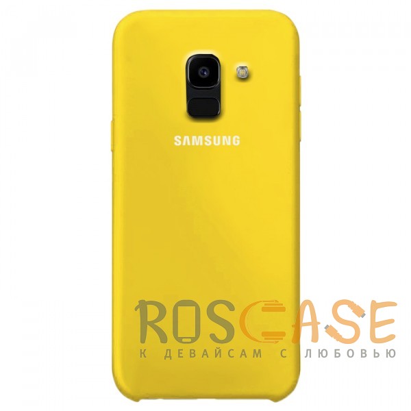 Фото Желтый / Yellow Силиконовый чехол для Samsung J600F Galaxy J6 (2018) с покрытием soft touch