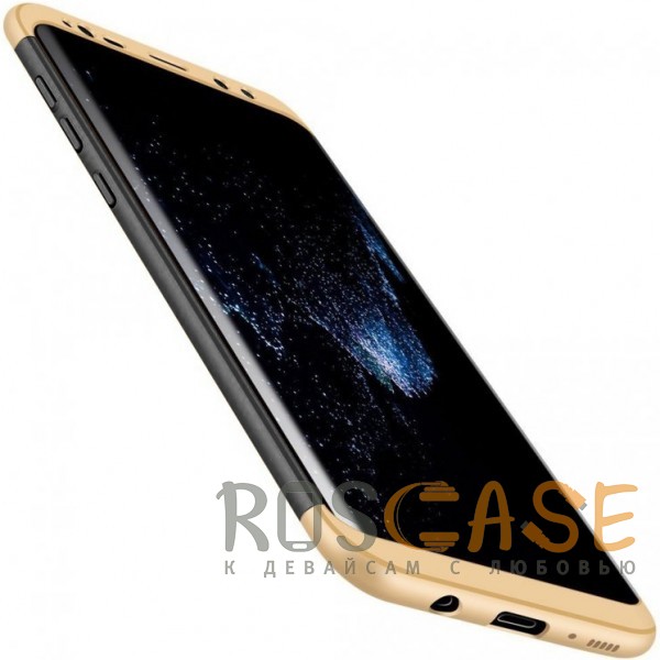 Изображение Черный / Золотой GKK LikGus 360° | Двухсторонний чехол для Samsung G955 Galaxy S8 Plus с защитными вставками