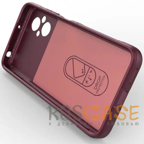Изображение Бордовый Flex Silicone | Противоударный чехол для Xiaomi Poco M4 5G / M5 4G с защитой камеры и микрофиброй