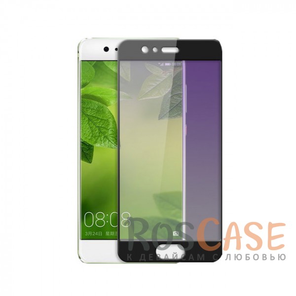 Фото Черный Полноэкранное защитное стекло для Huawei P10 с цветной рамкой