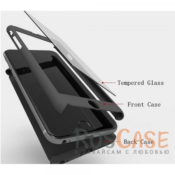 Фотография Черный iPaky 360° | Комплект чехол + стекло для Apple iPhone 6/6s (4.7") (полная защита корпуса и экрана)