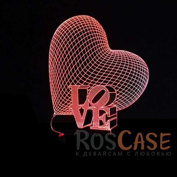 Фото Love Светодиодный 3D светильник-ночник с проекцией объемного изображения "LOVE"