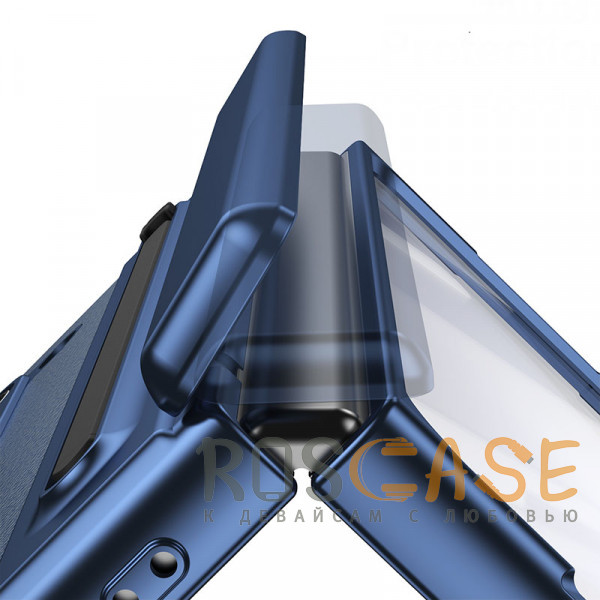 Фото Темно-синий Чехол 3D с кожаной вставкой и стилусом для Samsung Galaxy Z Fold 5