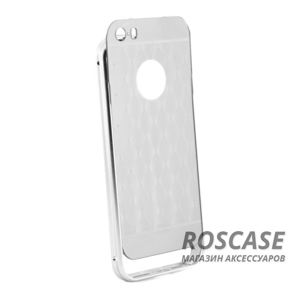 Фотография Серебряный Алюминиевая накладка Rhombus Style для Apple iPhone 5/5S/SE