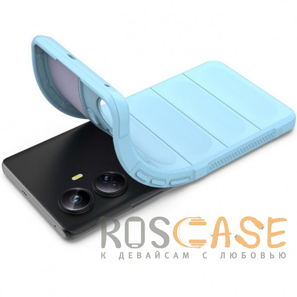 Фотография Голубой Flex Silicone | Противоударный чехол для Realme 10 Pro Plus 5G с защитой камеры и микрофиброй
