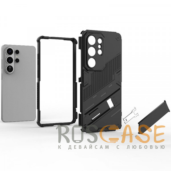 Фото Черный Megatron | Противоударный чехол-подставка для Samsung Galaxy S26 Ultra с защитой камеры