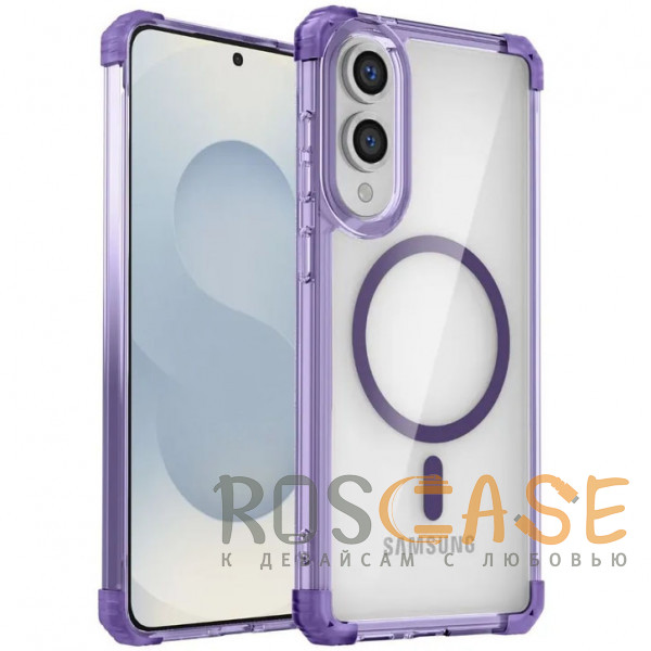 Фото Фиолетовый Nature Magnetic | Прозрачный противоударный чехол с поддержкой MagSafe для Samsung Galaxy S25 Edge