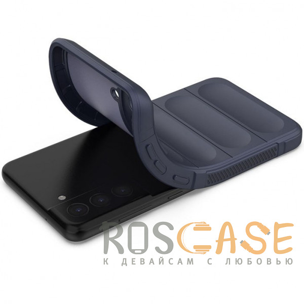Фотография Темно-синий Flex Silicone | Противоударный чехол для Samsung Galaxy S21 FE с защитой камеры и микрофиброй