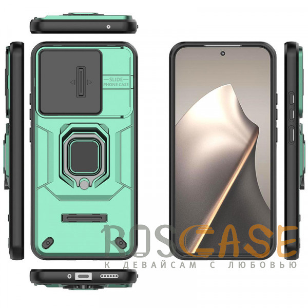 Изображение Зеленый Transformer Ring Holder | Противоударный чехол с кольцом и шторкой камеры для Xiaomi Mi 15T