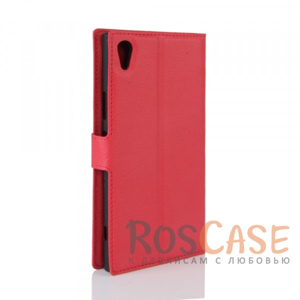 Фотография Красный Wallet | Кожаный чехол-кошелек с внутренними карманами для Sony Xperia XA1 / XA1 Dual